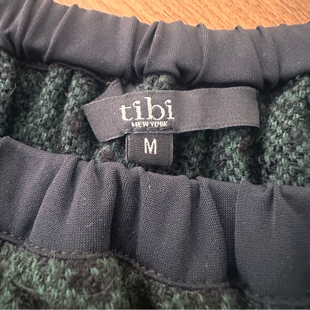 Tibi Women’s Black and Green Tweed Skirt Elastic Waistband Size Medium - Picture 2 of 7